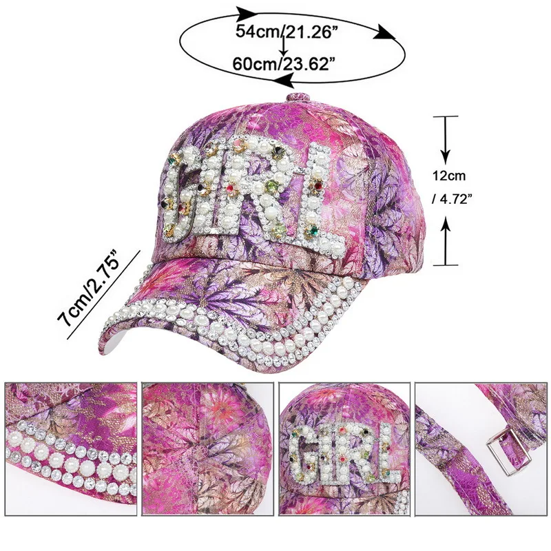 Title 30, Sequined Diamond Baseball Cap with Letter Desig...