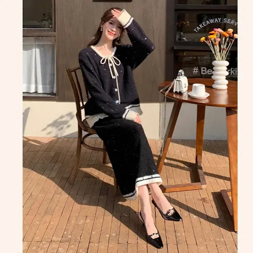 Title 12, Knitted Skirt Two-piece Set Autumn And Winter