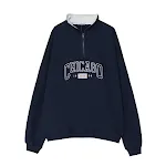 Blusa Casual Solta com Meia Zíper e Gola Alta Top Moderno Perfeita para um Look Despojado e Confortável Ideal para Diversas Ocasiões — foto 1