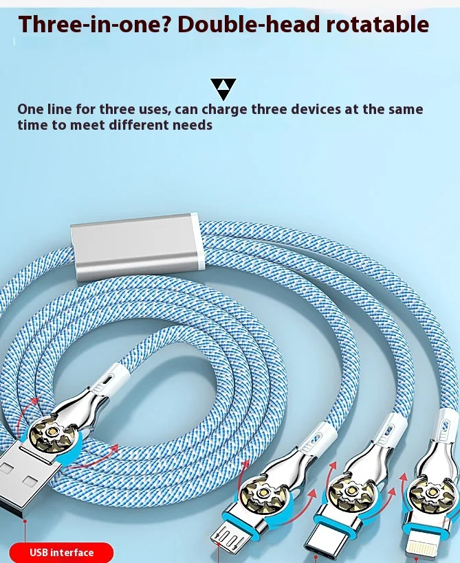 Title 1, Three-in-one Rotating Double Bend Fast Charge D...