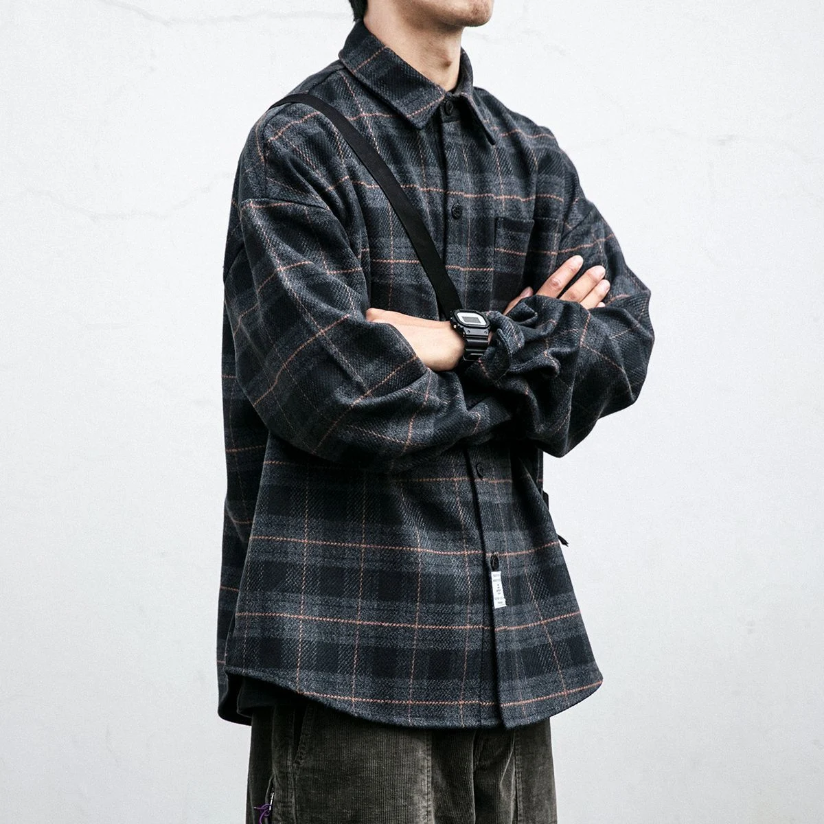 Camisa xadrez acolchoada retro outono inverno para homem, com toque macio, perfeita para um visual casual e aconchegante no frio — foto 6