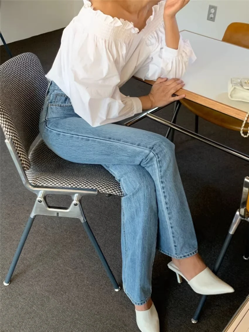 Title 11, French Milk Blue and White Off-shoulder Reverse...