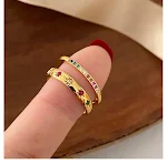 Anel de ouro XINGX de aço titânio para mulheres, com zircônia colorida e requintada, diamantes, para um toque elegante e charmoso. — foto 16