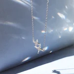 Collar Estrella de Cuatro Puntas para Novia Diseño de Nicho Clavícula I contra el Viento Frío Joyería Elegante y Delicada — foto 4