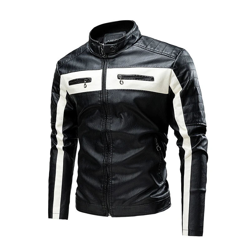 Men's Stand Collar Retro Warm Leather Jacket Stay warm and stylish this winter. A classic design with a comfortable and — photo 5