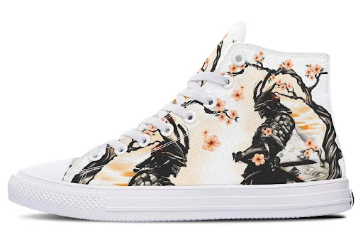 Title 11, Unisex hoge canvas schoenen met kleurrijke prin...