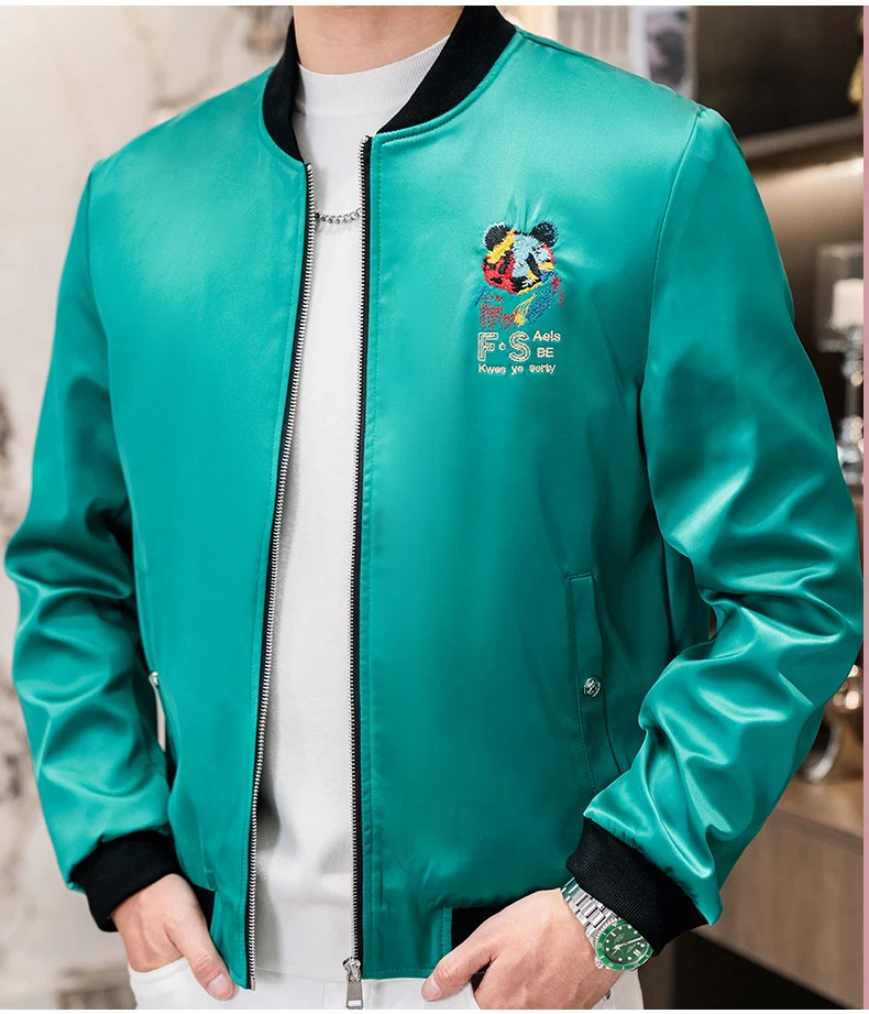 Title 5, Giacca casual da uomo con ricamo, top di tenden...