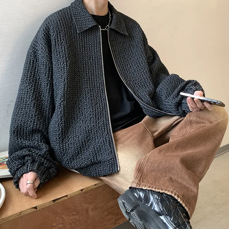 Men's Fashion Vintage Jacquard Denim Jacket Classic Style with Textured Design A Versatile Outerwear Piece Perfect for C — photo 6