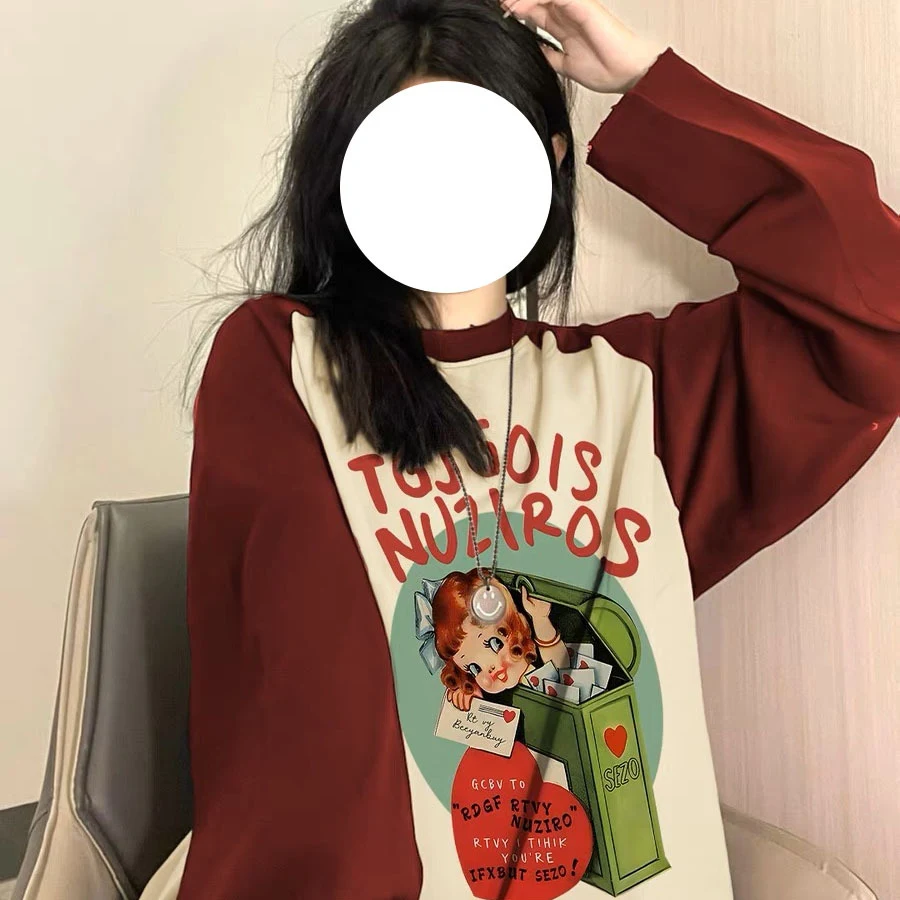Camiseta Raglán Otoño Manga Larga Mujer Dopamina Wear Diseño Dulce Niche Encantador Combinación Perfecta Para Un Look Casual y Moderno — foto 9