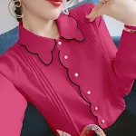 Top camicia dimagrante in stile western taglie forti, vestibilità ampia e confortevole, perfetto come base per look eleganti e di tendenza. — foto 18