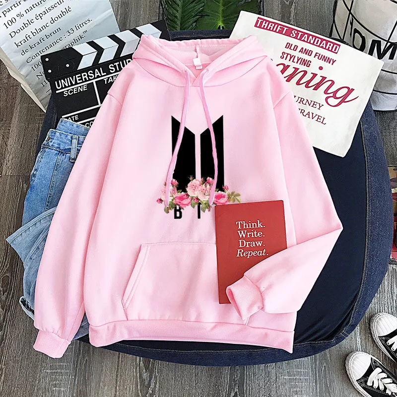 Moletom com capuz de guirlanda de flores de coração, juventude da liga LOGO. Conforto e estilo para jovens, perfeito para uso diário e eventos. — foto 8