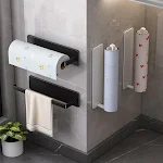 Punch-free Cabinet Roll Stand Tissue Holder for Kitchen Paper, Plastic Wrap, and Rags. Convenient and tidy kitchen organ — photo 4