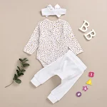 Lange mouwen katoenen ribstof driedelig setje voor baby's en peuters. Zacht, comfortabel en perfect voor dagelijks gebruik. — foto 6