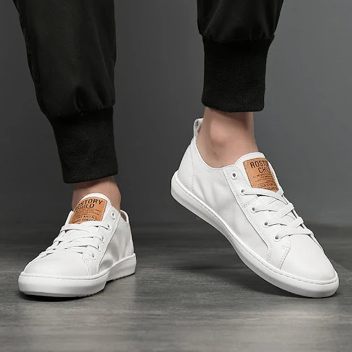 Title 2, Witte leren heren sneakers, lage sneakers van e...