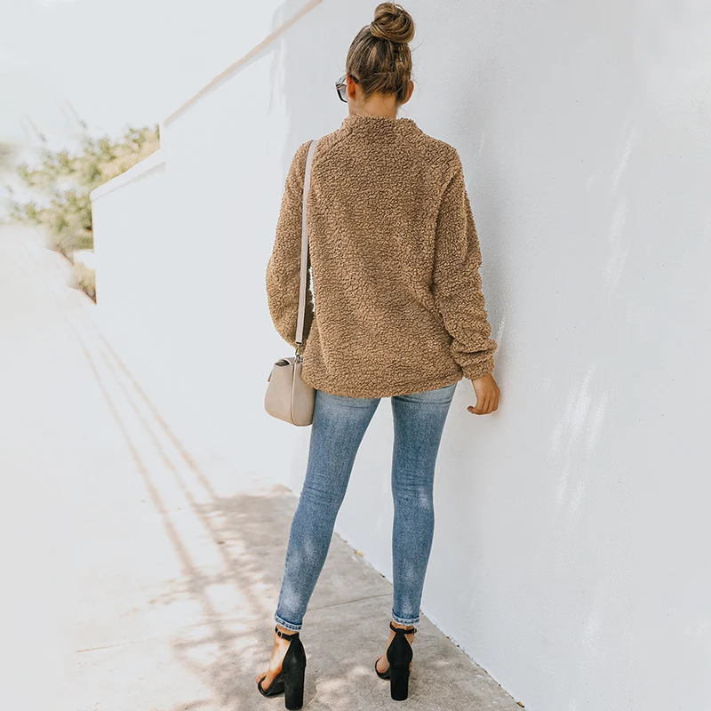 Title 5, Doppelseitiger Fleece-Pullovermantel für Damen