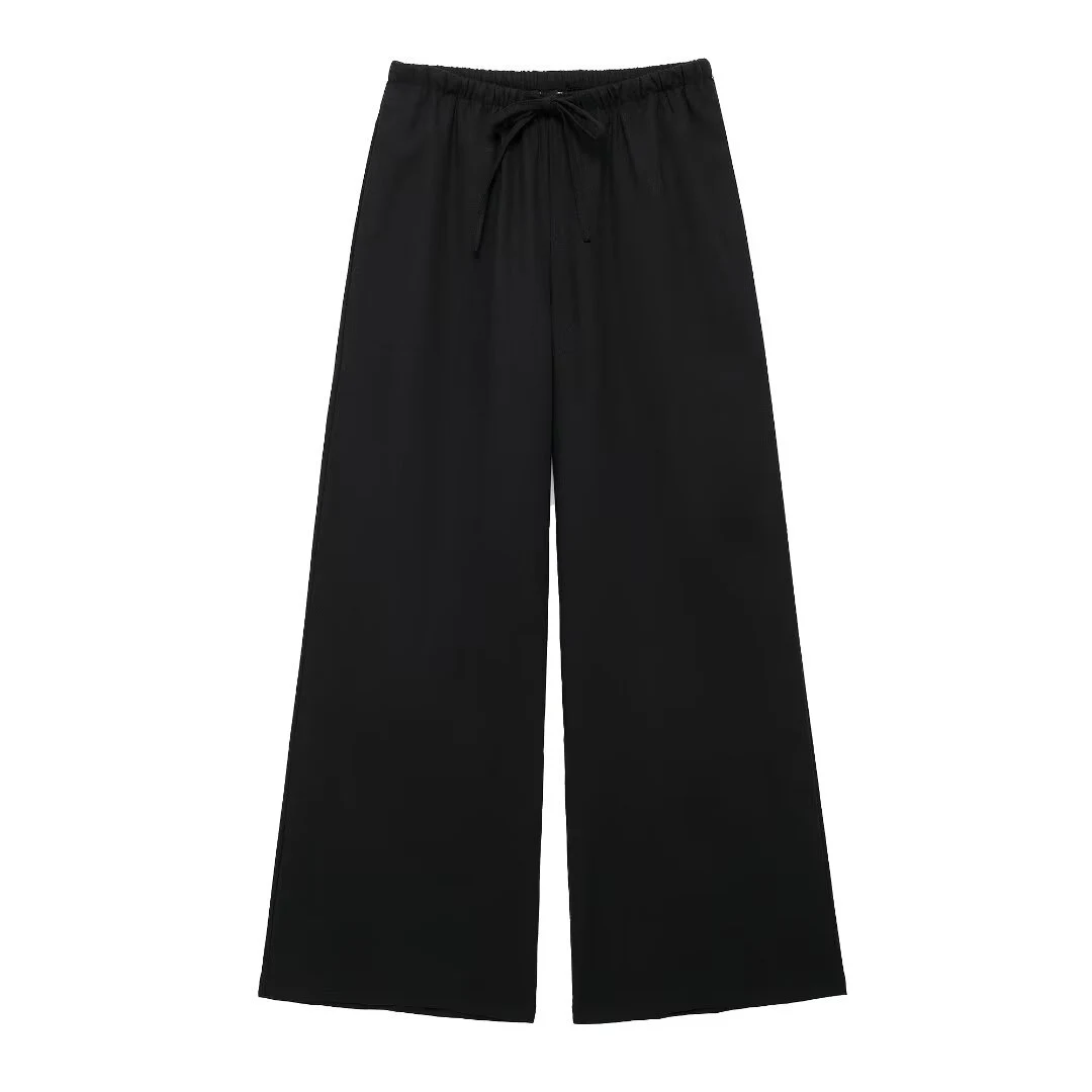 Title 17, Calça feminina de linho Kimono Cross Coat Fluid