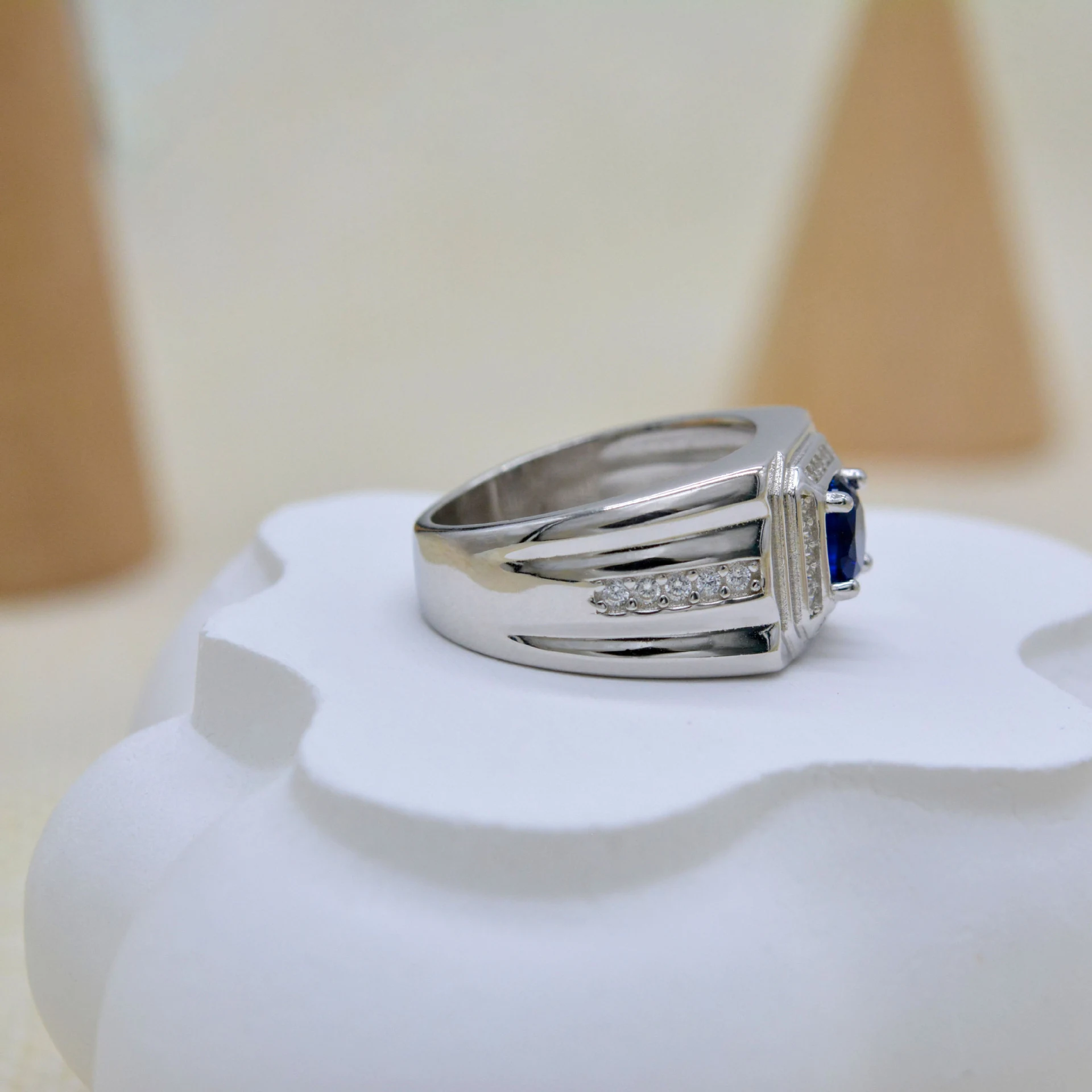 Title 5, Anel feminino em prata esterlina S925 com pedra...