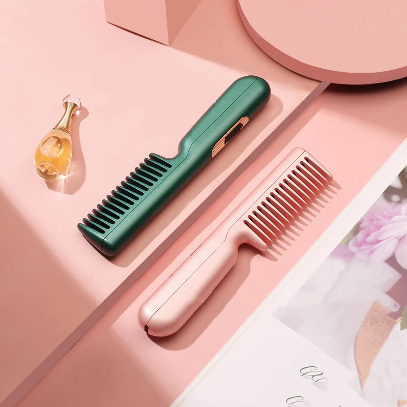 Title 5, 2-in-1 Wireless Straight Hair Comb Portable USB...