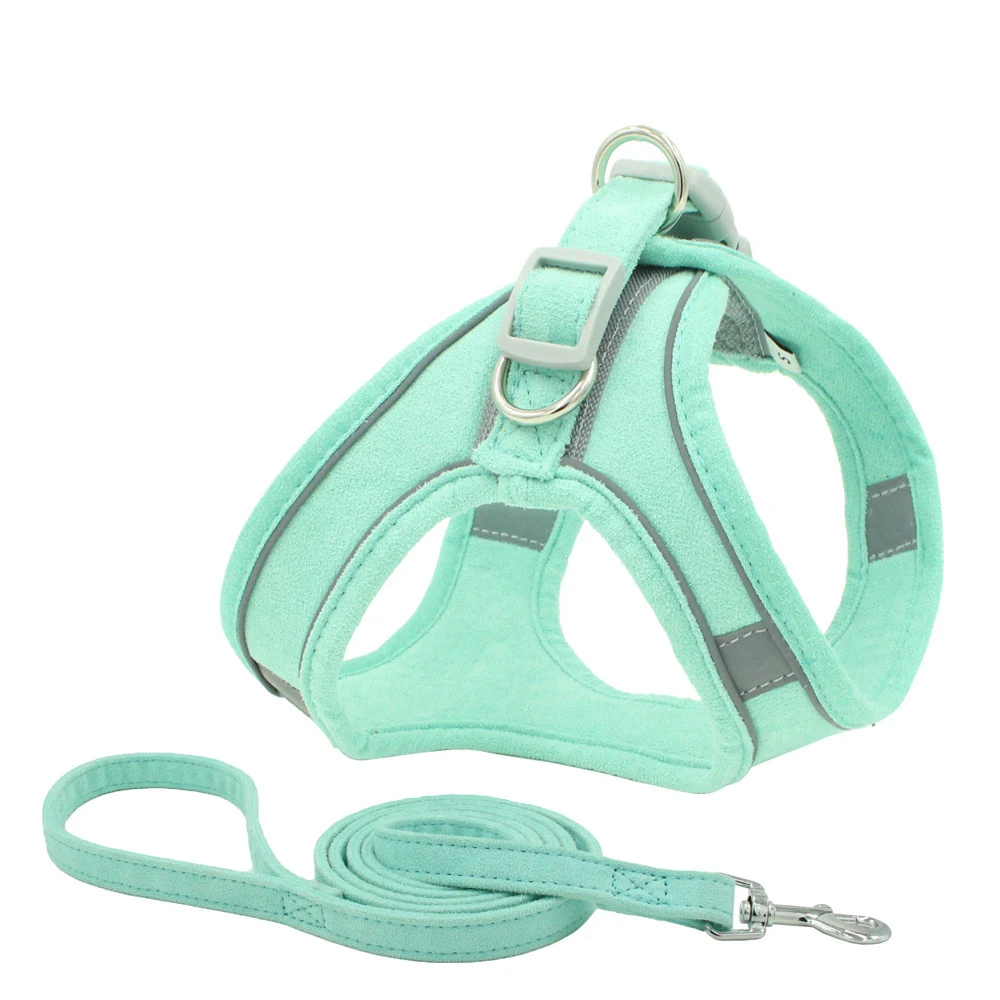 Suede Pet Chest Harness Reflective and Breathable Anti-Strike Cat Rope Small Dog Vest Type Traction Rope for Safety. — photo 1