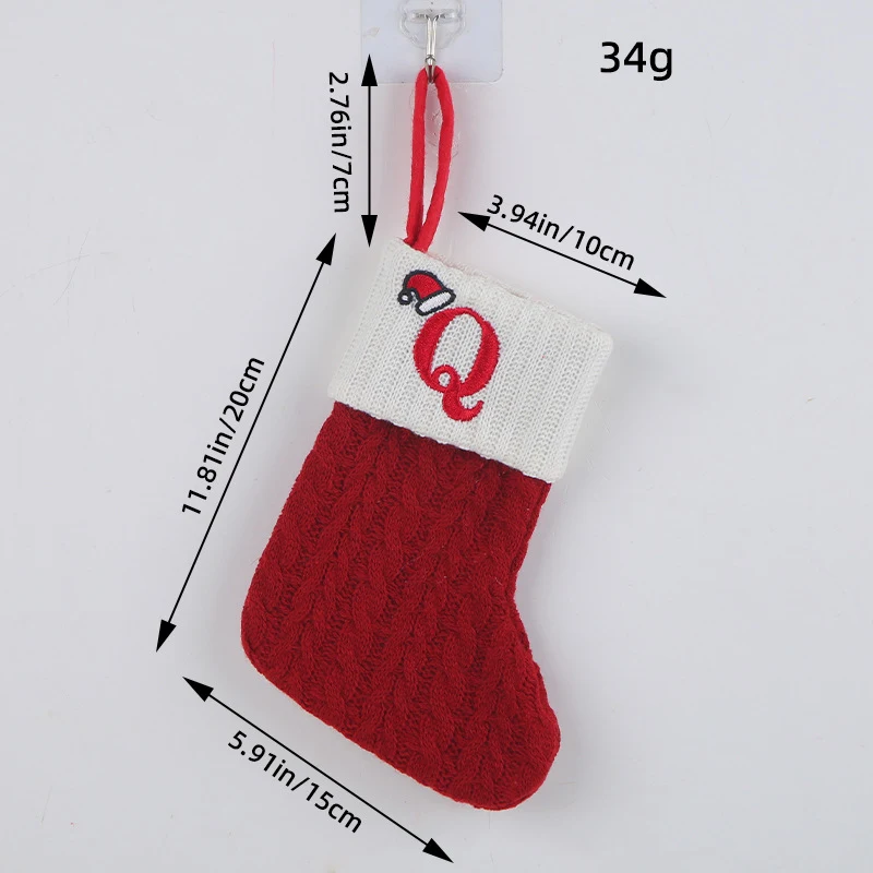 Red Letter Wool Knitted Christmas Stockings Pendant Ornament Add a festive and personalized touch to your Christmas deco — photo 15