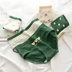 Pure cotton mid-waist student panties with cute cartoon designs. Comfortable, breathable, and perfect for everyday wear; — photo 1