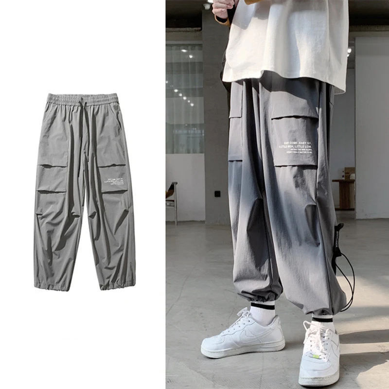 Men's Drawstring Cargo Pants, Trendy Functional Overalls, Loose Casual Pants, Comfortable and Versatile for Everyday Wea — photo 3