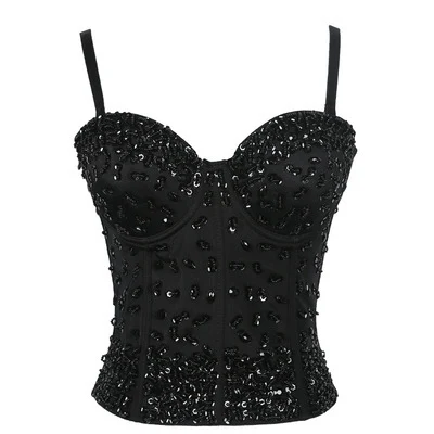 Women's Sexy Off-the-shoulder Sequined Tube Top White Bottoming Bra Inner Match Sleeveless Camisole Women's Outer Wear — photo 2
