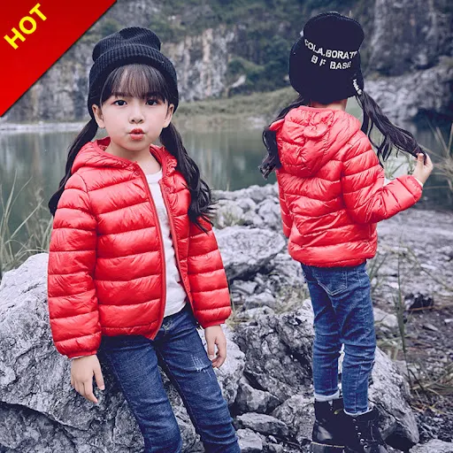 Title 4, Giacca imbottita in cotone per bambini con orec...