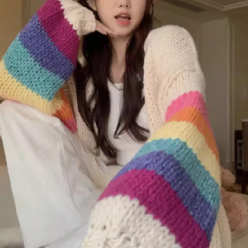 Title 1, Bunter Rainbow Chaoshan Pullover Weicher, Klebe...