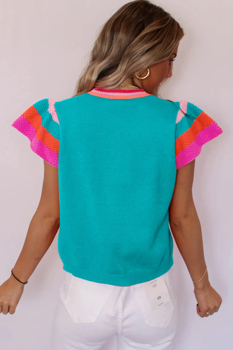 Title 5, Dames Losse Casual Trui met Korte Mouwen Draagc...