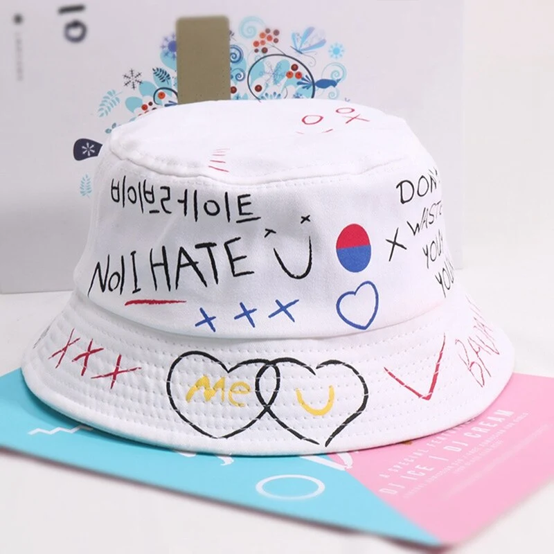 Title 2, Sun proof graffiti concave couples art hat