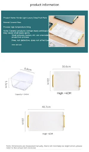 Title 10, Living Room Dried Fruit Tray Home Glass Fruit S...