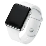 Silver Case White Strap