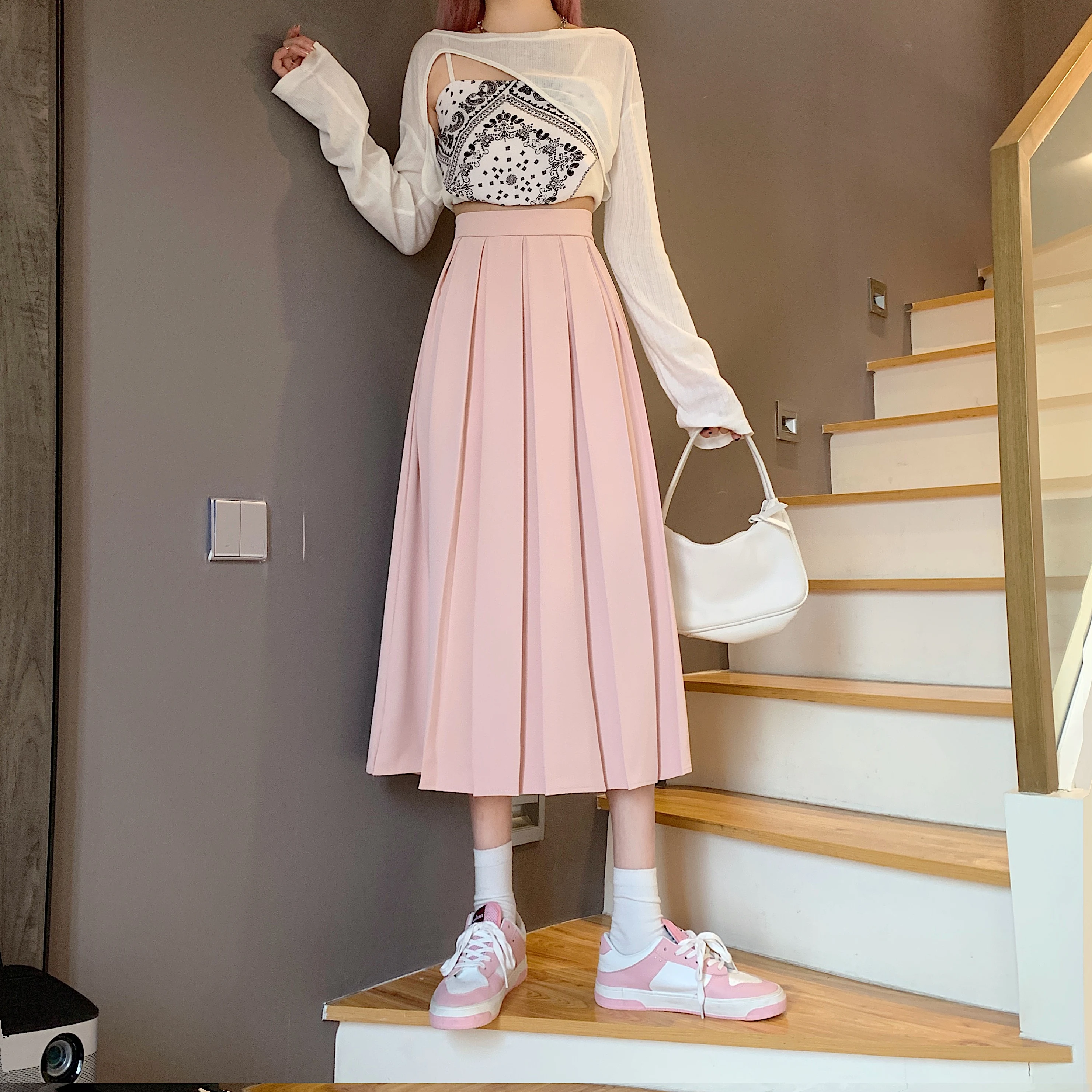 Title 65, Mid Length High Waist A-Line Umbrella Skirt. Fl...