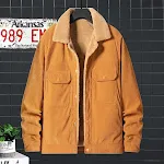 Casaco Acolchoado de Veludo Cotelê Fleece para Homens Modernos. Conforto e estilo combinados para o inverno. Perfeito e na moda. — foto 7