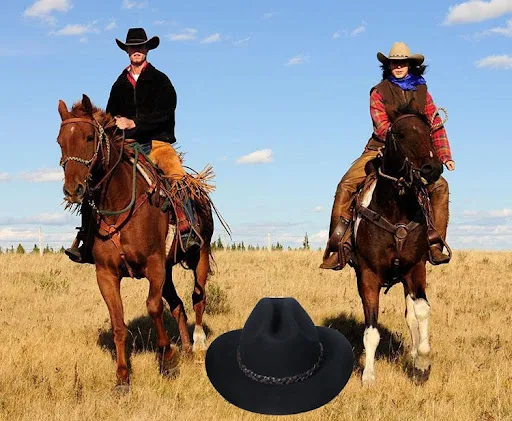 Title 1, Wool Western Cowboy Hat with Belt, Top Hat, Jaz...