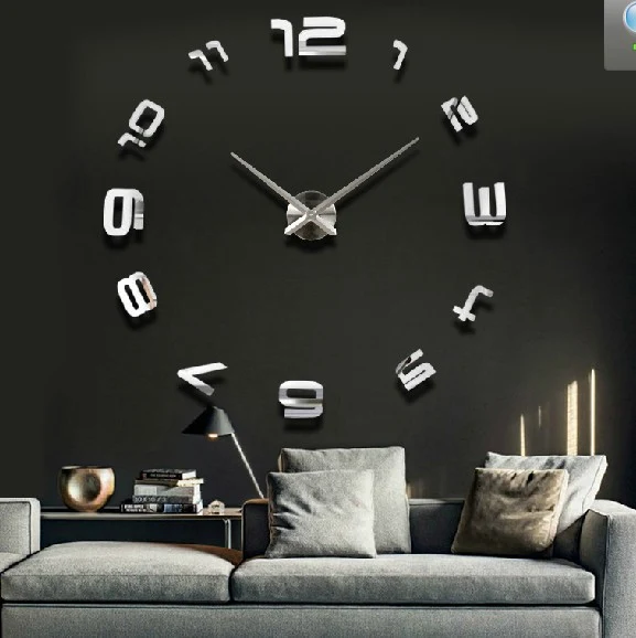 Title 2, Oversized Acrylic Wall Clock Living Room Modern...