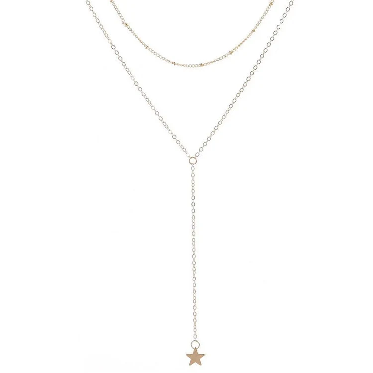 Title 4, Womens geometric tassel long sweater chain nec...