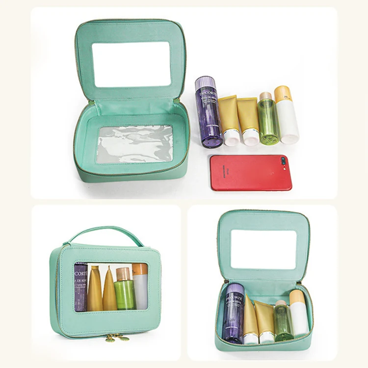 Nova Bolsa Cosmética Transparente Feminina Bolsa de Mão Viagem Moda Portátil Bolsas de Armazenamento de Maquiagem — foto 13