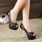 Crystal Peep Toe Mesh Hollow High Heels for a glamorous look. Comfortable and stylish footwear, perfect for parties and — photo 18