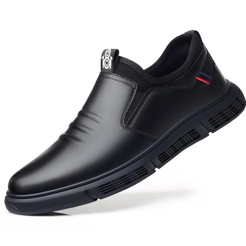 Heren schoenen zwart wit platte schoenen wandelschoenen Comfort en stijl voor je dagelijkse wandelingen. Veelzijdige en lichte herenschoenen. — foto 4