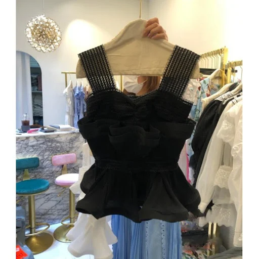 Title 3, Verão novo feminino renda costura suspender mal...