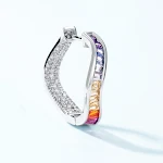 Brincos Diamante Irregular S925 Prata Zircônio Arco-Íris, Adicione um toque de cor e sofisticação às suas orelhas — foto 6