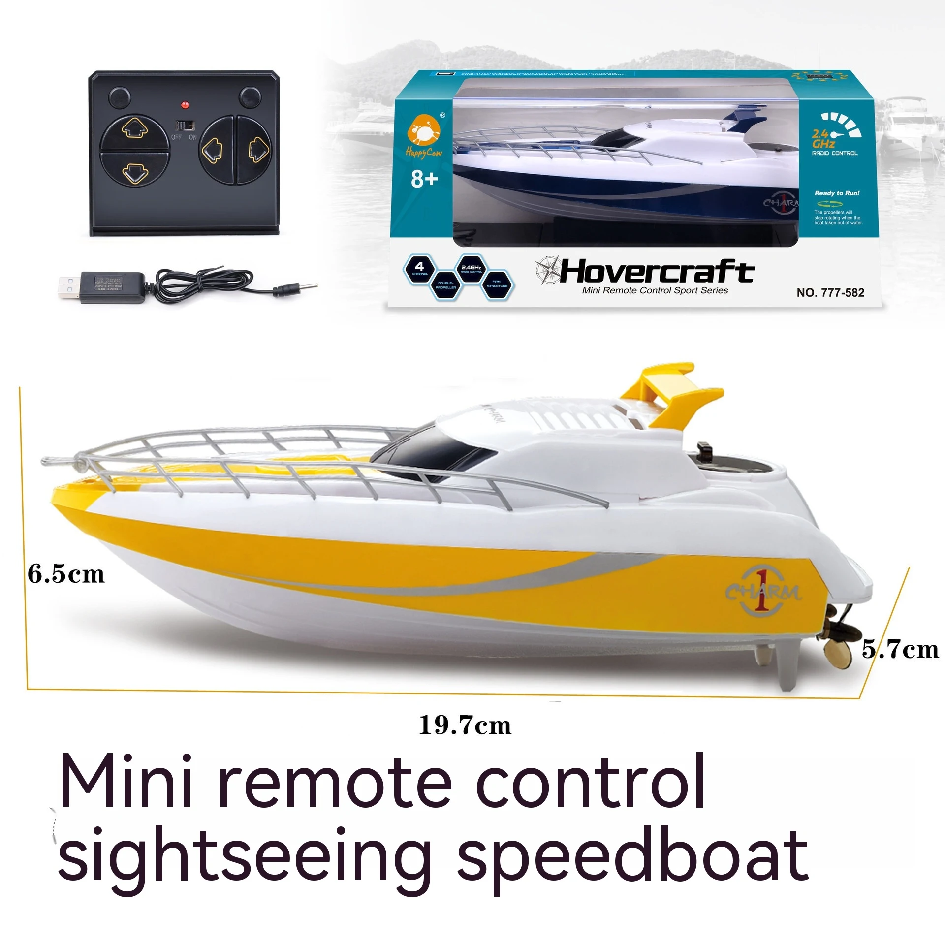 Submarino Mini Controle Remoto Navio de Guerra Recarregável Brinquedo para crianças Diversão aquática fácil e seguro de usar. — foto 10