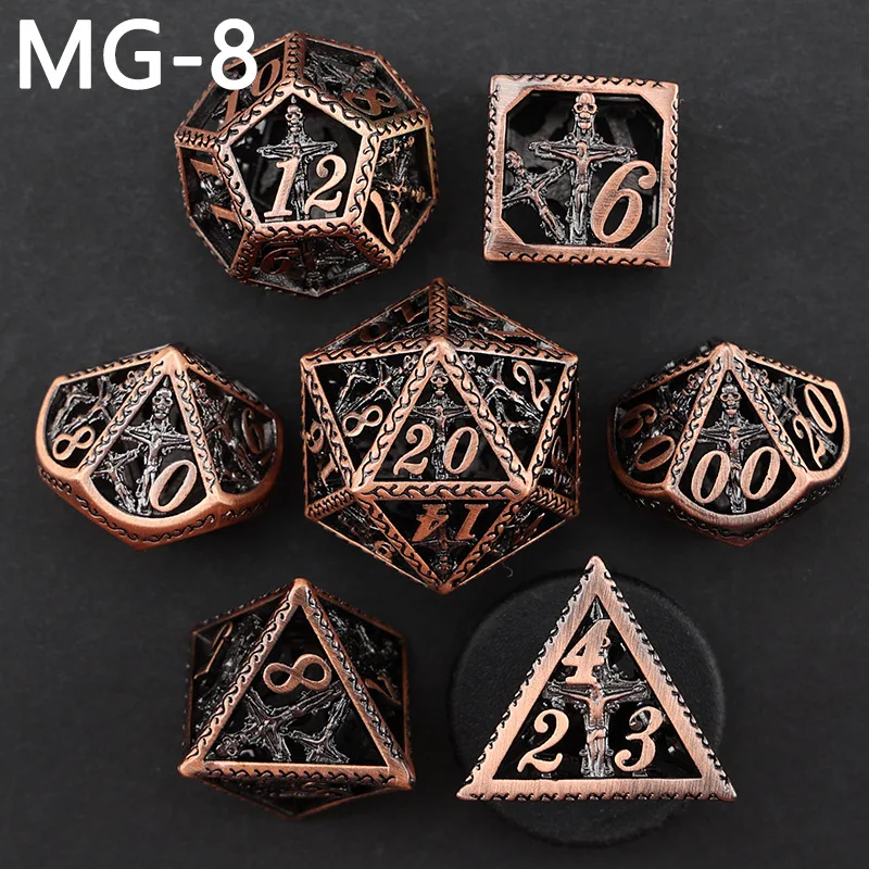 Novos dados DND de metal ocos poliédricos. Leve suas aventuras RPG a um novo nível com estes dados elegantes e duráveis, perfeitos. — foto 9