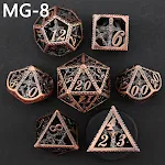 Novos dados DND de metal ocos poliédricos. Leve suas aventuras RPG a um novo nível com estes dados elegantes e duráveis, perfeitos. — foto 9