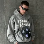 Casaco com capuz fino para jovens, estilo moderno masculino. Moletom leve e estiloso, ideal para diversas ocasiões, proporcionando conforto e visual atual. — foto 4
