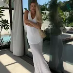 V-neck French Stitching Beach Vacation Style Dress — photo 19
