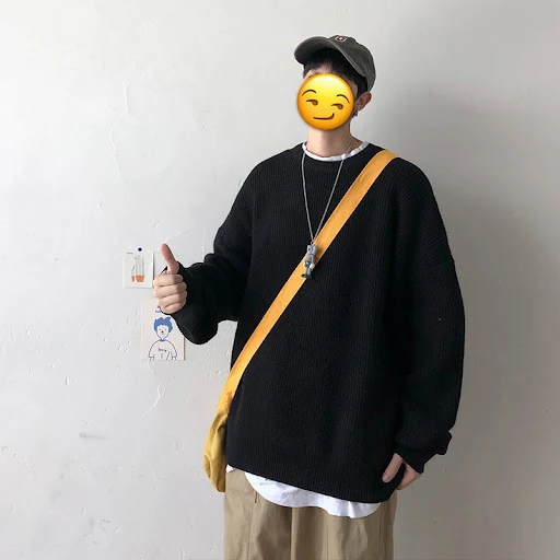 Title 1, Fashion Mens Solid Color Knit Pullover