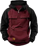 Moletom casual com capuz para trabalho masculino jovem, outono inverno, cor contrastante, confortável e estiloso. — foto 6